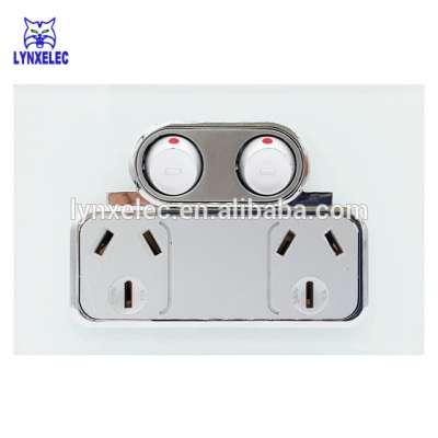 Australia approval 250V 10A glass plate wall power socket outlet