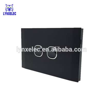 LYNXELEC High Quality SAA certificate Black crystal plate 15A electrical wall lighting switch