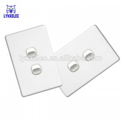 Australia slimline thin wall switch SAA certified 2 gang electrical wall switch