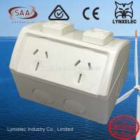 Australia waterproof double switched power socket outlet power point IP53 15A GPO