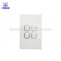 Australian SAA approval high quality 250V 15A 4 gang glass panel wall switch